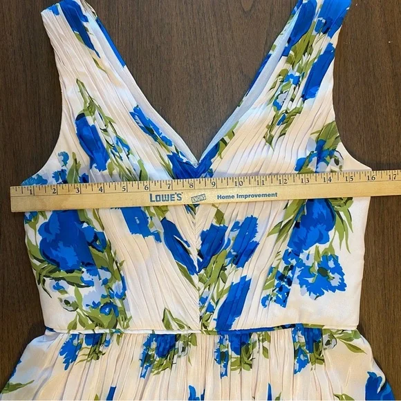 Boden Women’s Serena Swishy Pink Blue Floral Dress V Neck Size 6R - Picture 10 of 13